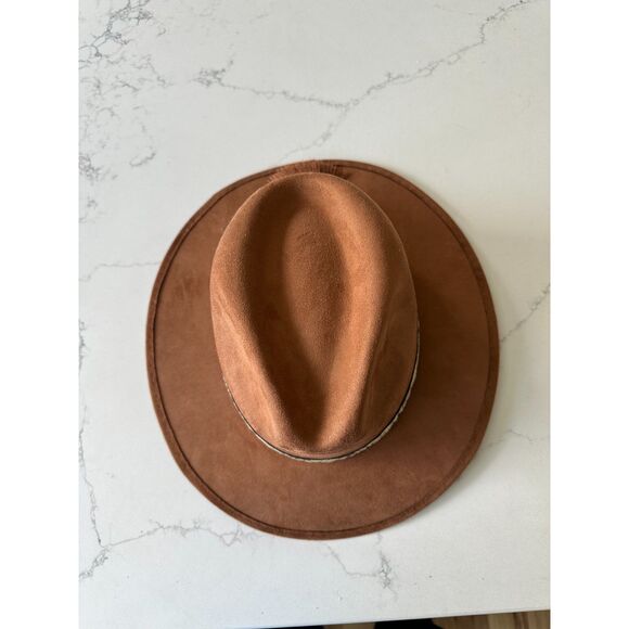 NWOT Hats N\' Roses Camel Tan Fedora Hat Floral Band Size XS / S main image 4
